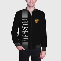 Бомбер мужской Russia: Black Line, цвет: 3D-черный — фото 2