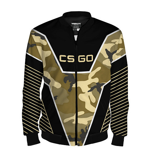 Мужской бомбер CS:GO Khaki Camo / 3D-Черный – фото 1