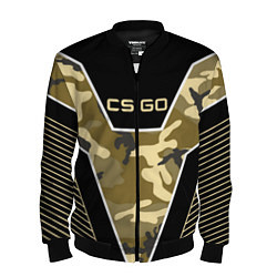 Бомбер мужской CS:GO Khaki Camo, цвет: 3D-черный