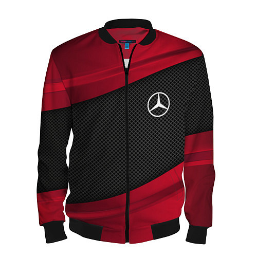 Мужской бомбер Mercedes Benz: Red Sport / 3D-Черный – фото 1