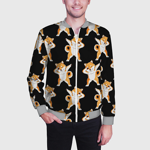 Мужской бомбер Foxes Dab / 3D-Меланж – фото 3