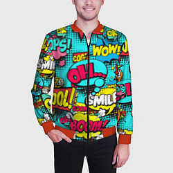 Бомбер мужской Кислотный поп-арт, цвет: 3D-красный — фото 2