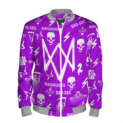 Бомбер мужской Watch Dogs 2: Violet Pattern, цвет: 3D-меланж