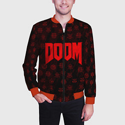 Бомбер мужской DOOM: Hellish signs, цвет: 3D-красный — фото 2