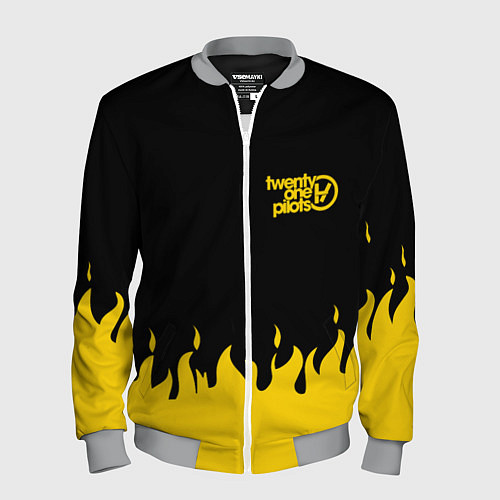 Мужской бомбер 21 Pilots: Yellow Fire / 3D-Меланж – фото 1
