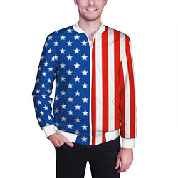 Бомбер мужской American Patriot, цвет: 3D-белый — фото 2