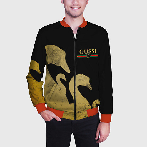 Мужской бомбер GUSSI: Gold Edition / 3D-Красный – фото 3