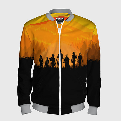 Мужской бомбер Red Dead Redemption: Orange Sun / 3D-Меланж – фото 1