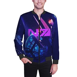 Бомбер мужской N7: Neon Space, цвет: 3D-черный — фото 2