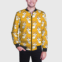 Бомбер мужской Корги паттерн, цвет: 3D-черный — фото 2