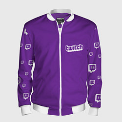 Бомбер мужской Twitch Streamer, цвет: 3D-белый