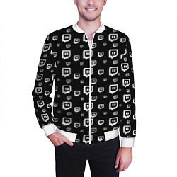 Бомбер мужской Twitch: Black Pattern, цвет: 3D-белый — фото 2