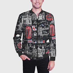 Бомбер мужской Привет Лондон, цвет: 3D-черный — фото 2