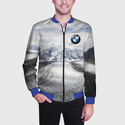 Бомбер мужской BMW - снежная вершина, цвет: 3D-синий — фото 2