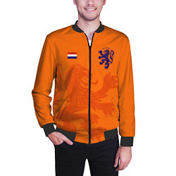 Бомбер мужской Сборная Голландии, цвет: 3D-черный — фото 2
