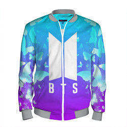 Бомбер мужской BTS: Violet Butterflies, цвет: 3D-меланж