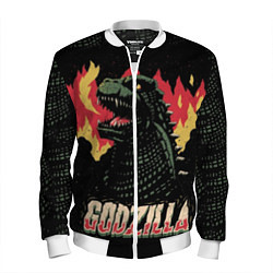 Бомбер мужской Flame Godzilla, цвет: 3D-белый