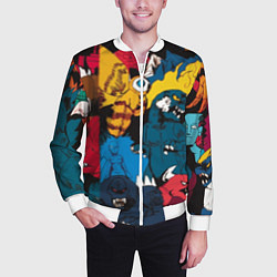 Бомбер мужской Годзилла, цвет: 3D-белый — фото 2