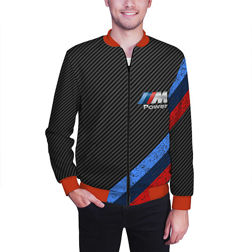 Мужской бомбер BMW КАРБОН / 3D-Красный – фото 3