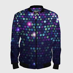 Бомбер мужской Блестки диско, цвет: 3D-черный