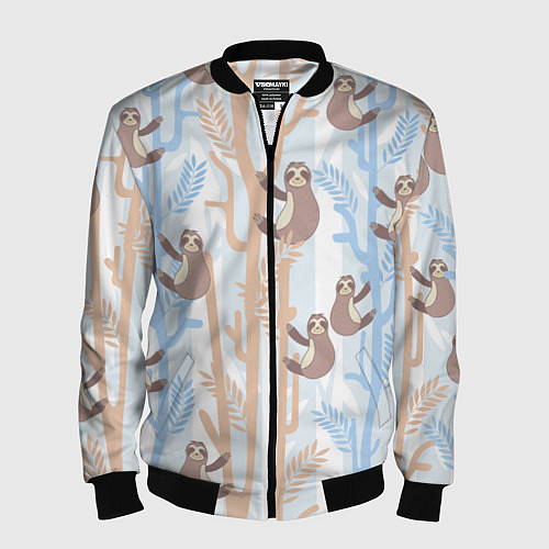 Мужской бомбер Ленивец стайл / 3D-Черный – фото 1