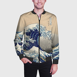 Бомбер мужской Kanagawa Wave Art, цвет: 3D-черный — фото 2