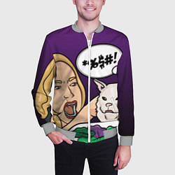 Бомбер мужской Woman yelling at a cat, цвет: 3D-меланж — фото 2