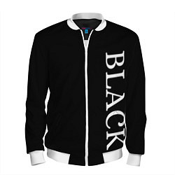 Бомбер мужской Чёрная футболка с текстом, цвет: 3D-белый
