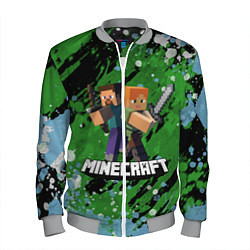 Бомбер мужской Minecraft Майнкрафт, цвет: 3D-меланж