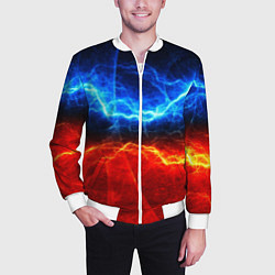 Бомбер мужской Лёд и огонь, цвет: 3D-белый — фото 2