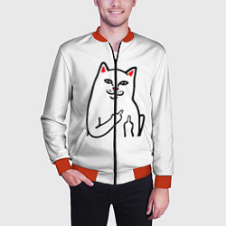 Бомбер мужской Meme Cat, цвет: 3D-красный — фото 2