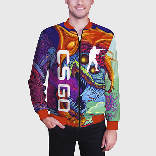 Мужской бомбер CS GO HYPERBEAST / 3D-Красный – фото 3