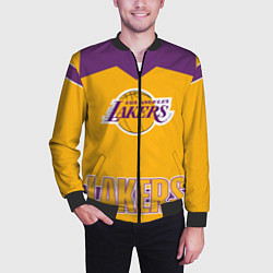 Бомбер мужской Los Angeles Lakers, цвет: 3D-черный — фото 2