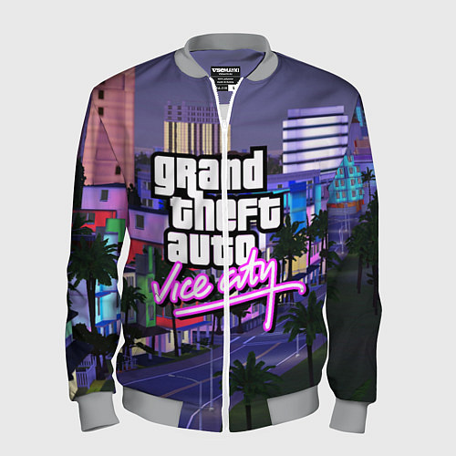 Мужской бомбер Grand Theft Auto Vice City / 3D-Меланж – фото 1