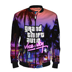 Бомбер мужской Grand Theft Auto Vice City, цвет: 3D-черный