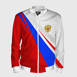 Бомбер мужской Россия, цвет: 3D-белый