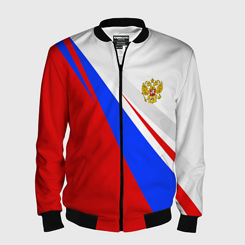 Мужской бомбер Россия / 3D-Черный – фото 1