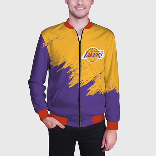 Мужской бомбер LA LAKERS / 3D-Красный – фото 3