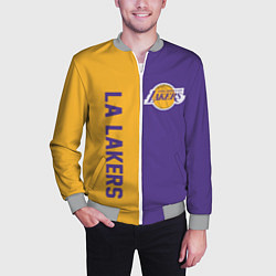 Бомбер мужской LA LAKERS, цвет: 3D-меланж — фото 2