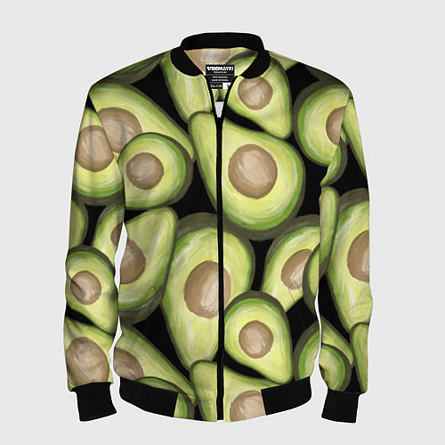Мужской бомбер Avocado background / 3D-Черный – фото 1