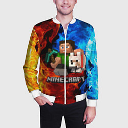 Бомбер мужской MINECRAFT, цвет: 3D-белый — фото 2