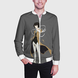 Бомбер мужской Osamu Dazai, цвет: 3D-белый — фото 2