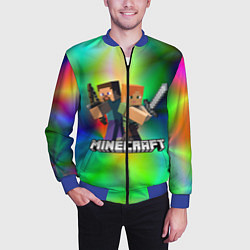Бомбер мужской MINECRAFT, цвет: 3D-синий — фото 2