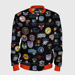 Бомбер мужской NBA Pattern, цвет: 3D-красный