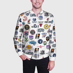 Бомбер мужской NBA Pattern, цвет: 3D-белый — фото 2