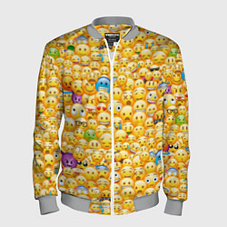 Бомбер мужской Смайлики Emoji, цвет: 3D-меланж