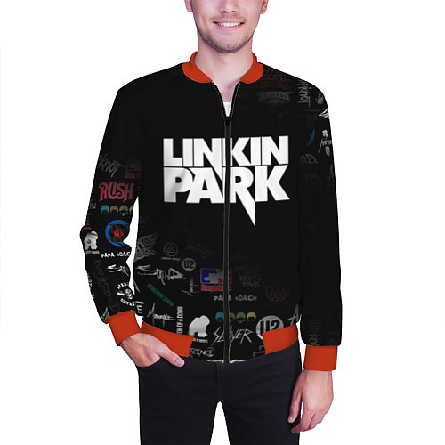 Мужской бомбер LINKIN PARK / 3D-Красный – фото 3