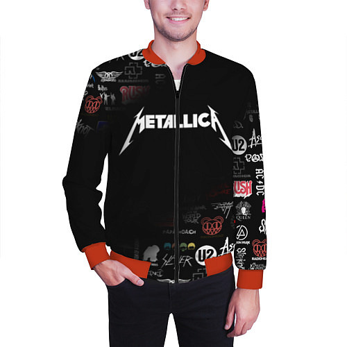 Мужской бомбер Metallica / 3D-Красный – фото 3
