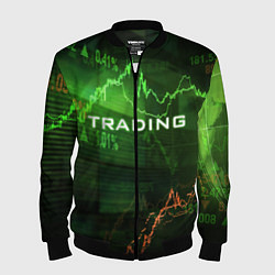 Бомбер мужской Трейдинг 03, цвет: 3D-черный