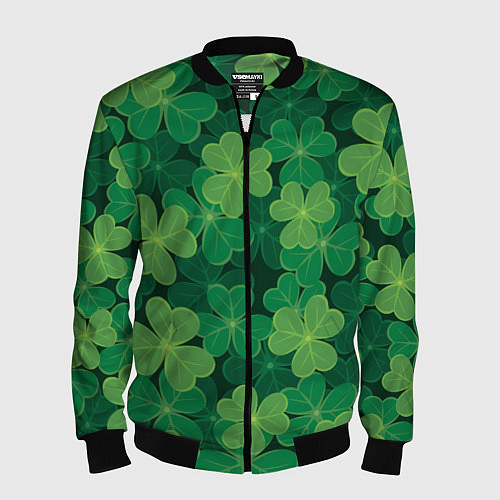 Мужской бомбер Ирландский клевер / 3D-Черный – фото 1